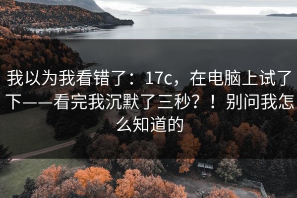 我以为我看错了：17c，在电脑上试了下——看完我沉默了三秒？！别问我怎么知道的