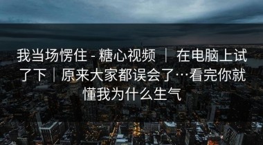 我当场愣住 - 糖心视频 ｜ 在电脑上试了下｜原来大家都误会了…看完你就懂我为什么生气