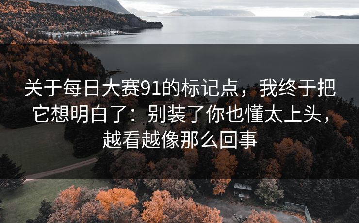 关于每日大赛91的标记点，我终于把它想明白了：别装了你也懂太上头，越看越像那么回事